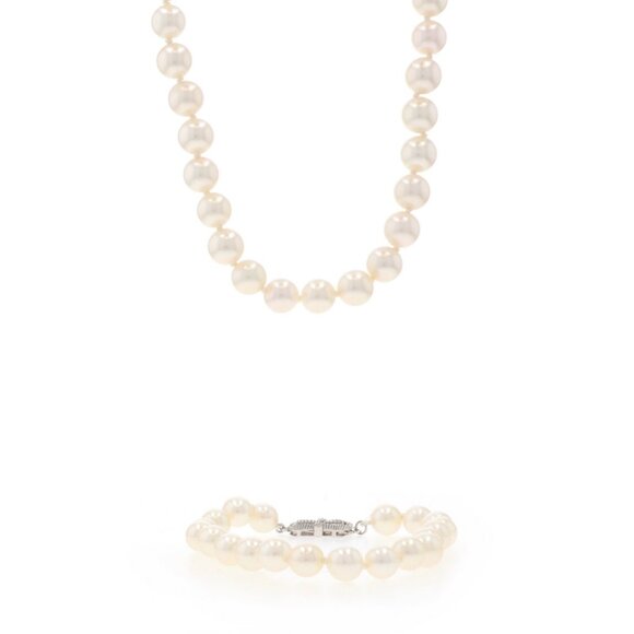 Mikimoto Jewelry - Mikimoto Sea Magic Pearl Knotted Strand Necklace & Bracelet Set - White Gold 14k